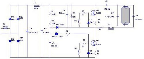 節(jié)能燈電子鎮(zhèn)流器電路