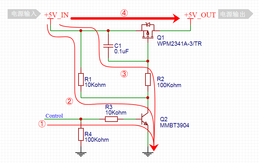 MOS管電源開關(guān)電路