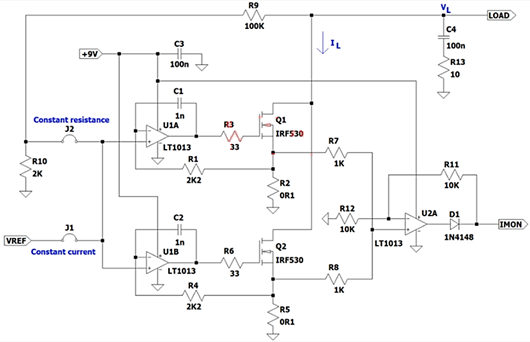 運(yùn)算放大器 MOSFET 電流負(fù)載