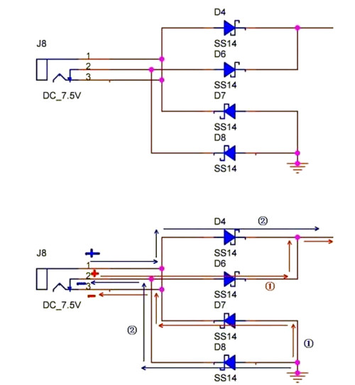 DC 電源反接