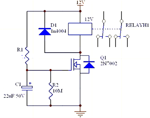 12V延時關(guān)閉電路