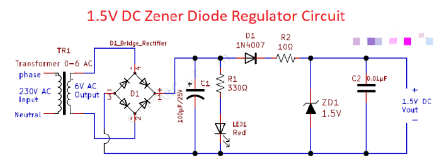 齊納二極管設(shè)計(jì)穩(wěn)壓直流電源電路